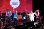 Keb' Mo', Bonnie Raitt, Elvis Costello, and Darlene Love perform onstage during the Little Kids Rock Benefit 2017 at PlayStation Theater on October 18, 2017 in New York City.