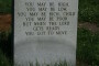 Back of Mississippi Fred McDowell's head stone.Lyrics to his best known song, also covered by the Rolling Stones.